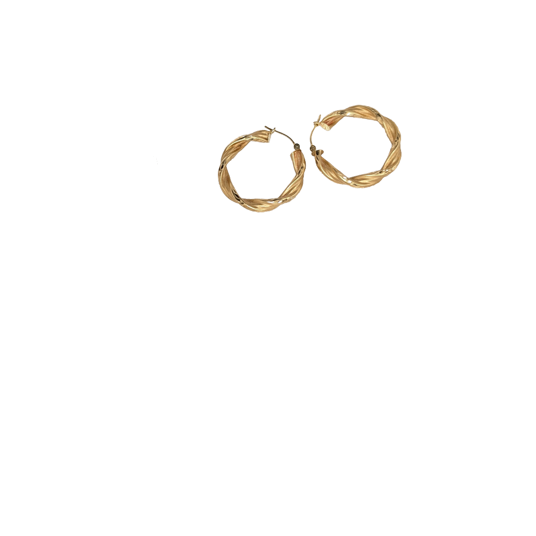 14K Yellow Gold Hoop Earrings